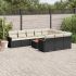 Set canapele de grădină cu perne, 11 piese, negru, poliratan GartenMobel Dekor