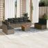 Set mobilier de grădină cu perne, 9 piese, negru, poliratan GartenMobel Dekor