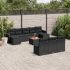 Set canapele de grădină cu perne, 11 piese, negru, poliratan GartenMobel Dekor