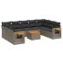 Set canapele de grădină cu perne, 10 piese, negru, poliratan GartenMobel Dekor