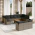 Set mobilier de grădină cu perne, 14 piese, negru, poliratan GartenMobel Dekor
