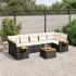 Set mobilier de grădină cu perne, 8 piese, negru, poliratan GartenMobel Dekor