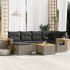 Set canapele de grădină cu perne, 7 piese, negru, poliratan GartenMobel Dekor