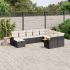 Set canapele de grădină cu perne, 10 piese, negru, poliratan GartenMobel Dekor