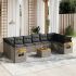 Set canapele de grădină cu perne, 11 piese, negru, poliratan GartenMobel Dekor
