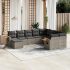 Set canapele de grădină cu perne, 10 piese, negru, poliratan GartenMobel Dekor