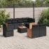 Set mobilier de grădină cu perne, 9 piese, negru, poliratan GartenMobel Dekor