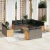 Set canapele de grădină, 12 piese, cu perne, negru, poliratan GartenMobel Dekor