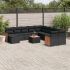Set canapele de grădină, 12 piese, cu perne, negru, poliratan GartenMobel Dekor