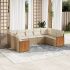 Set canapele de grădină, 9 piese, cu perne, bej, poliratan GartenMobel Dekor