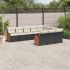 Set canapele de grădină cu perne, 10 piese, negru, poliratan GartenMobel Dekor