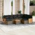 Set canapele de grădină cu perne, 10 piese, negru, poliratan GartenMobel Dekor