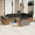 Set mobilier de grădină cu perne, 13 piese, negru, poliratan GartenMobel Dekor