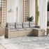 Set mobilier de grădină cu perne, 6 piese, negru, poliratan GartenMobel Dekor