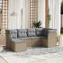 Set canapele de grădină cu perne, 7 piese, negru, poliratan GartenMobel Dekor