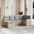 Set canapele de grădină cu perne, 7 piese, negru, poliratan GartenMobel Dekor