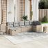 Set mobilier de grădină cu perne, 8 piese, negru, poliratan GartenMobel Dekor