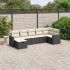 Set mobilier de grădină cu perne, 8 piese, negru, poliratan GartenMobel Dekor