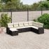 Set mobilier de grădină cu perne, 9 piese, negru, poliratan GartenMobel Dekor