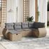 Set canapele de grădină cu perne, 7 piese, negru, poliratan GartenMobel Dekor