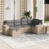 Set canapele de grădină cu perne, 7 piese, negru, poliratan GartenMobel Dekor
