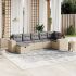 Set mobilier de grădină cu perne, 8 piese, negru, poliratan GartenMobel Dekor