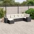 Set mobilier de grădină cu perne, 8 piese, negru, poliratan GartenMobel Dekor