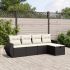 Set mobilier de grădină cu perne, 6 piese, negru, poliratan GartenMobel Dekor