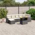 Set mobilier de grădină cu perne, 8 piese, negru, poliratan GartenMobel Dekor