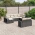 Set canapele de grădină cu perne, 11 piese, negru, poliratan GartenMobel Dekor