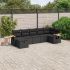 Set canapele de grădină cu perne, 7 piese, negru, poliratan GartenMobel Dekor