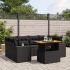 Set canapele de grădină cu perne, 7 piese, negru, poliratan GartenMobel Dekor