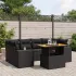 Set canapele de grădină cu perne, 7 piese, negru, poliratan GartenMobel Dekor