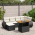 Set mobilier de grădină cu perne, 6 piese, negru, poliratan GartenMobel Dekor