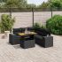 Set mobilier de grădină cu perne, 6 piese, negru, poliratan GartenMobel Dekor