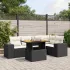 Set mobilier de grădină cu perne, 6 piese, negru, poliratan GartenMobel Dekor