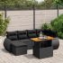 Set mobilier de grădină cu perne, 6 piese, negru, poliratan GartenMobel Dekor