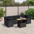 Set mobilier de grădină cu perne, 8 piese, negru, poliratan GartenMobel Dekor