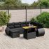 Set mobilier de grădină cu perne, 8 piese, negru, poliratan GartenMobel Dekor