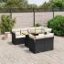 Set mobilier de grădină cu perne, 8 piese, negru, poliratan GartenMobel Dekor