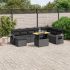 Set mobilier de grădină cu perne, 9 piese, negru, poliratan GartenMobel Dekor