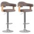 Scaune de bar 2 buc. gri taupe lemn curbat și material textil GartenMobel Dekor