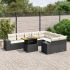 Set canapele de grădină cu perne, 10 piese, negru, poliratan GartenMobel Dekor