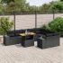 Set canapele de grădină cu perne, 10 piese, negru, poliratan GartenMobel Dekor