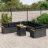 Set canapele de grădină cu perne, 11 piese, negru, poliratan GartenMobel Dekor