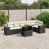 Set canapele de grădină cu perne, 7 piese, negru, poliratan GartenMobel Dekor