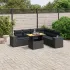 Set canapele de grădină cu perne, 7 piese, negru, poliratan GartenMobel Dekor