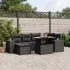 Set canapele de grădină cu perne, 7 piese, negru, poliratan GartenMobel Dekor