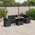 Set canapele de grădină cu perne, 7 piese, negru, poliratan GartenMobel Dekor