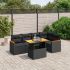 Set mobilier de grădină cu perne, 6 piese, negru, poliratan GartenMobel Dekor
